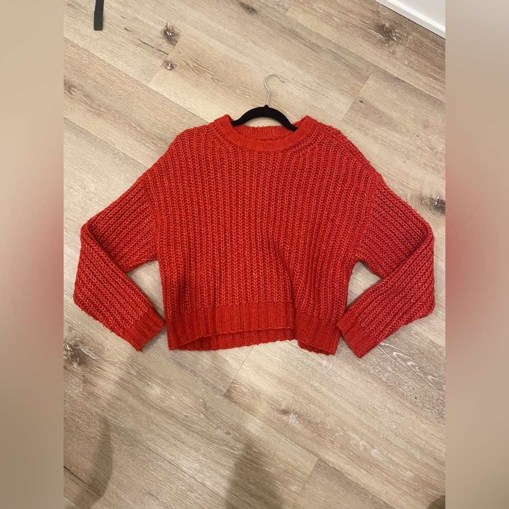 Red knit American Eagle sweater